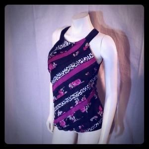 White House Black Market tie ruffle halter top